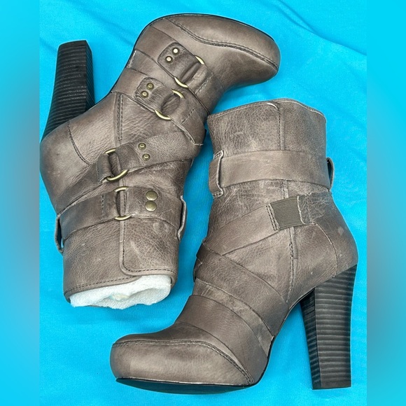 DKNY Slightly Distressed Leather Charcoal Grey Boots sz 9  NIB "meliss" - Picture 3 of 12